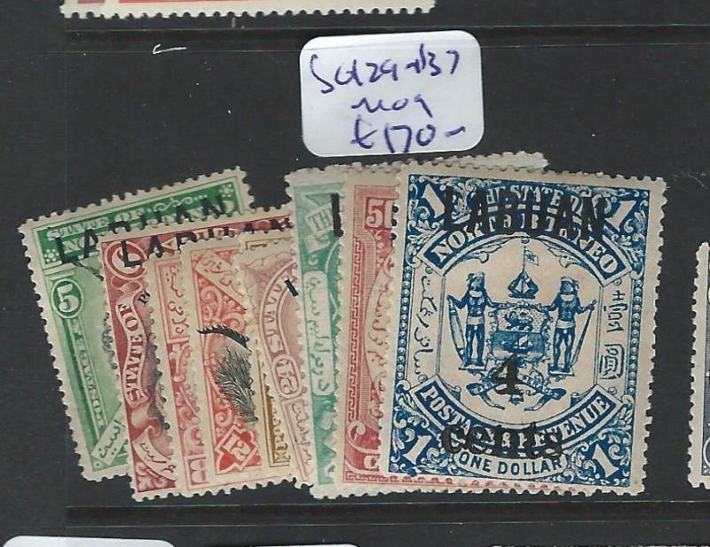 LABUAN (P2201B) 4 CENTS SURCH SET SG129-137  MOG