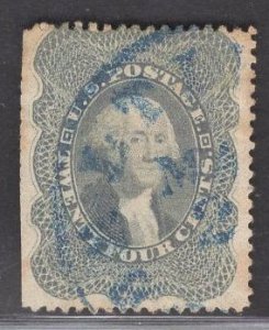 US Stamp #37 24c Gray Lilac Washington USED SCV $375.00