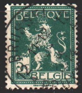 Belgium. 1912. 91. Coat of arms of Belgium, standard. USED.