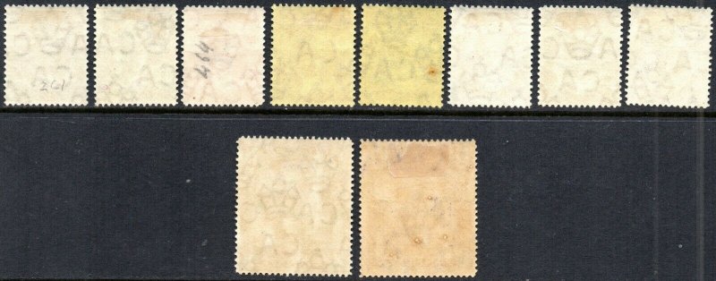 1914 Zanzibar Sg 261/271 Short Set of 10 Values Mounted Mint