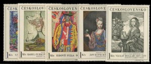 Czechoslovakia #1435-1439 Cat$32.80, 1966 Paintings, complete set, never hinged