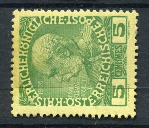 AUSTRIA; LEVANT 1908 F. Joseph issue Mint hinged 5p. value
