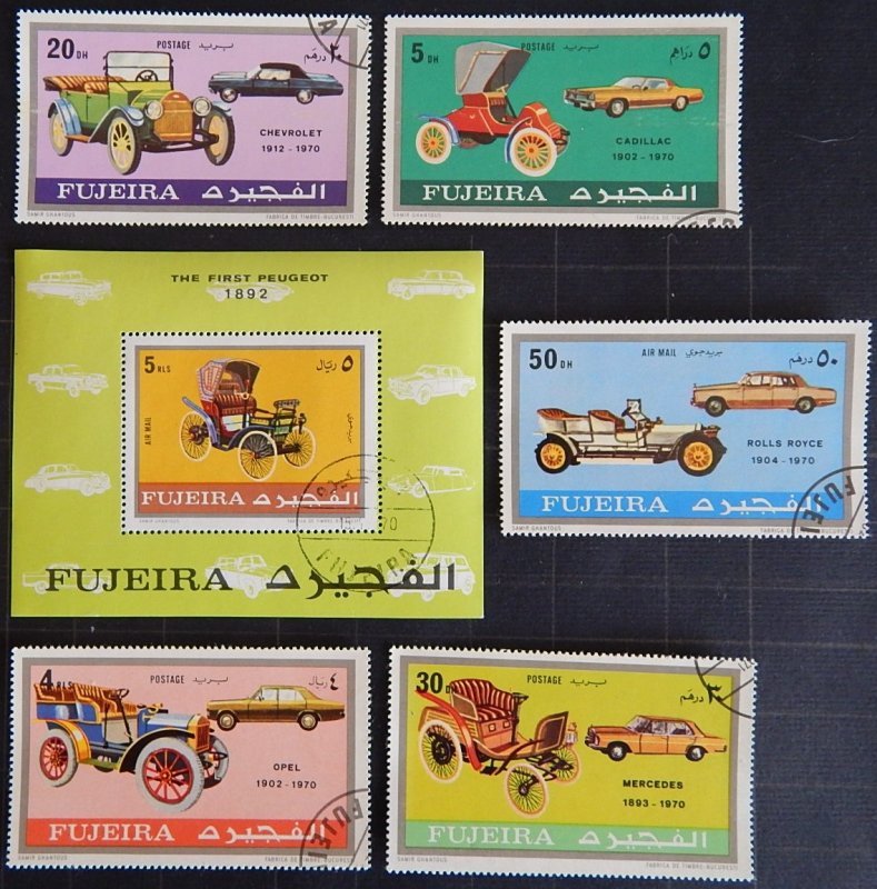 Cars, 1971, Airmail, Cars Fujairah, Block+ (1658-Т)