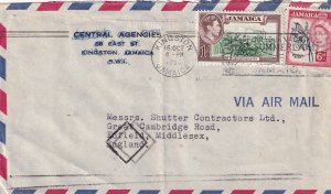 SA23b Jamaica, Kingston 1956 to Enfield, Great Britain Air Mail Cover