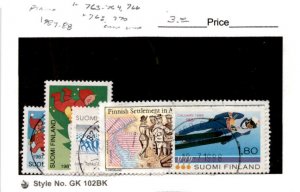 Finland, Postage Stamp, #763-764, 766, 768, 770 Used, 1987 Skiing (AB)