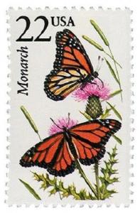 1987 22c Monarch Butterfly, North American Wildlife Scott 2287 Mint F/VF NH