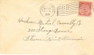 United States Massachusetts Leicester, Mass. 1931 American Flag Type A14  2c ...