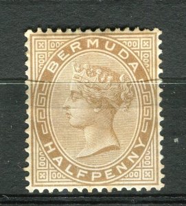 BERMUDA; 1880s early classic Crown CA QV issue Mint hinged 1/2d. value
