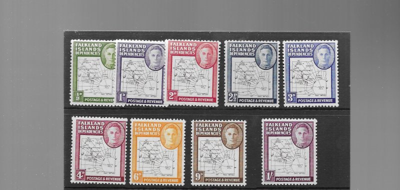 Falkland Islands  Dependencies 1946 Thin Map Set u/mint