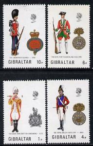 Gibraltar 1973 Military Uniforms #5 set of 4 unmounted mi...