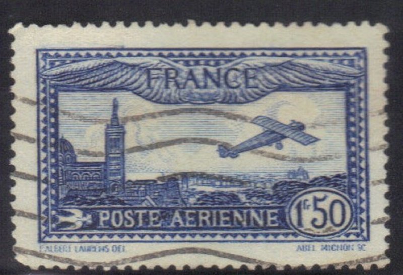 FRANCE SCOTT# C6  USED  1.50fr 1930-31 AIRMAIL     SEE SCAN