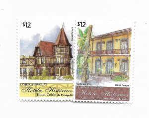 URUGUAY 2010 HOTELS BUILDINGS ARCHITECTURE SET OF 2 VALUES MINT NH VF