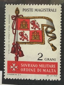 Sovereign Military Order of Malta 1967 Scott 10 MH -  2g,  Flag,  Castile