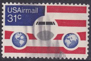 USA - #C89 -1976 Air Plane & Globes - 31c -used 