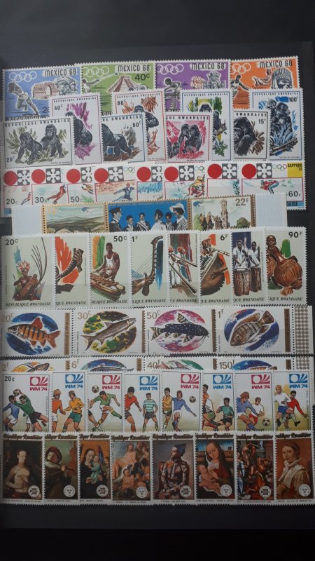 Rwanda 1968. - 1988.  Collection - 27 complete sets + 7 blocks ** MNH - 5 photos