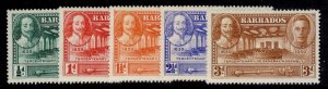 BARBADOS GVI SG257-261, 1939 general assembly set, M MINT. Cat £17.