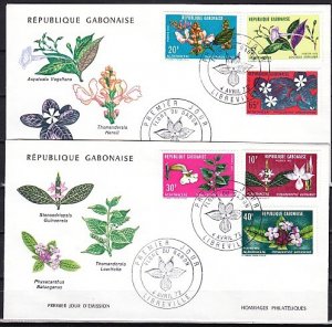 Gabon, Scott cat. 284-289. Local Flowers issue. 2 First day covers. ^