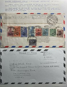 1954 Indian Custodian Forces In Korea Airmail Cover To Calcutta India