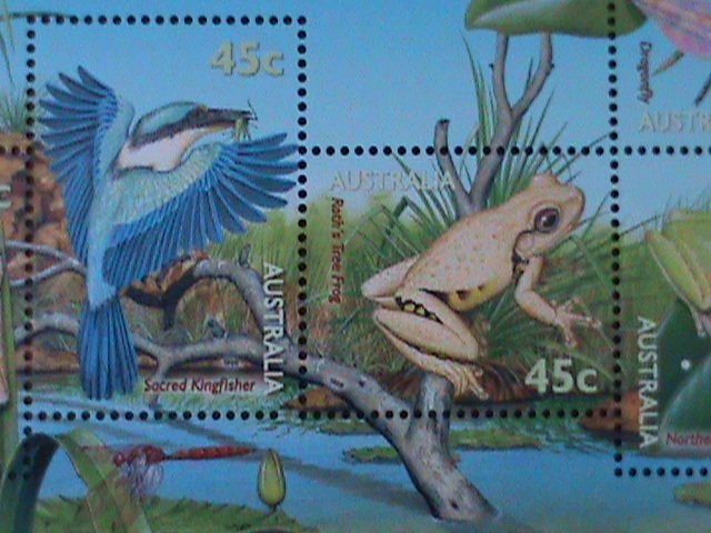 ​AUSTRALIA-1999-SC#1790- SMALL POND-LOVELY DRAGONFLY-BIRD-FROGS MNH -S/S VF