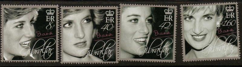 GIBRALTAR SG1202/5 2007 PRINCESS DIANA MNH 