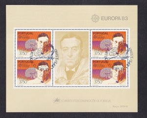 Portugal  #1573a  cancelled  1983  sheet Europa  leucotomy pioneer