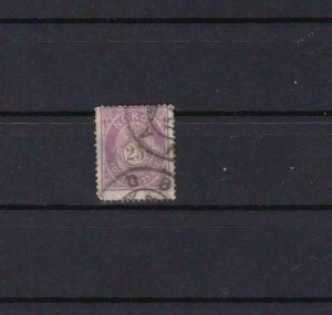 NORWAY 1877 25 ORE MAUVE   USED STAMP CAT £18 R3852