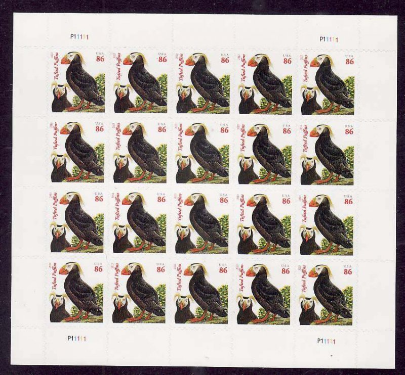 USA-Sc#4737- id12-unused NH sheet-Birds-Tufted Puffins-2013-