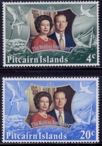 Pitcairn Islands, 1972, 25th Wedding Anniversary, SG124-125, MNH, ++