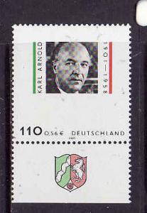 Germany-Sc#2118-unused NH set-Karl Arnold, Politician-2001-