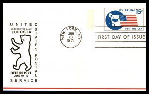 US UXC11 Flag Map Luposta U/A FDC Postal Card