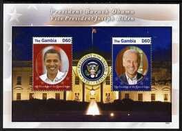 GAMBIA - 2008 - Barack Obama Inauguaration - Perf Min Sheet - Mint Never Hinged