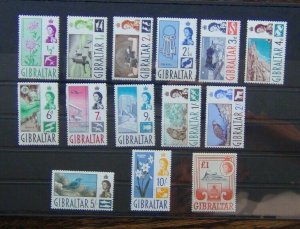 Gibraltar 1960 -1962 set complete to £1 MNH SG160 - SG173