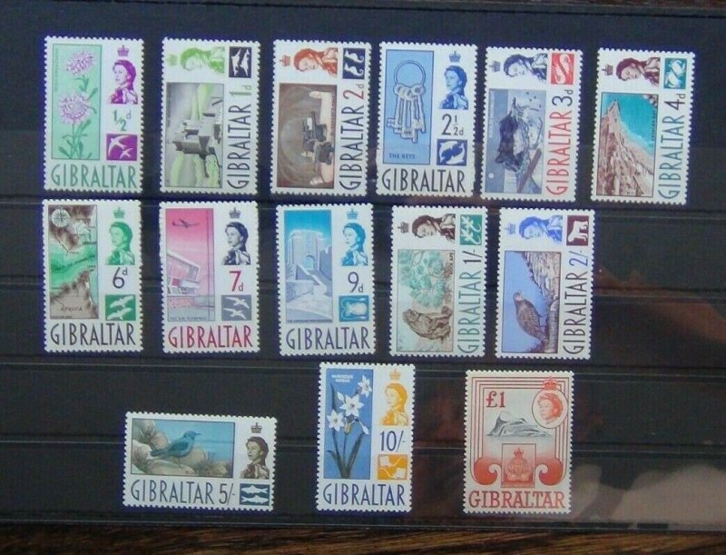 Gibraltar 1960 -1962 set complete to £1 MNH SG160 - SG173