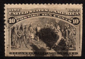 1893 US, 10c, Columbus Presenting Natives, Sc 237