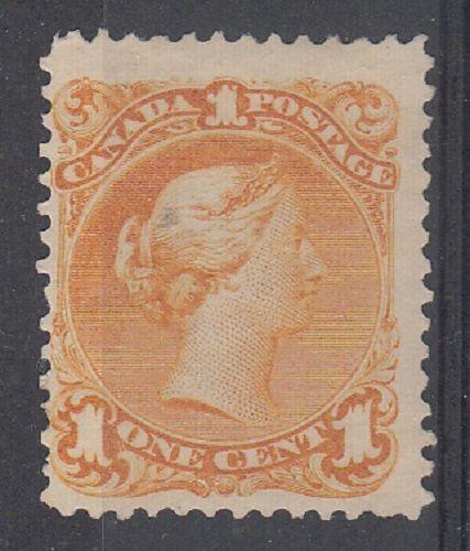 Canada Scott 23 Mint hinged (partial glazed gum) - Catalog Value $1500.00