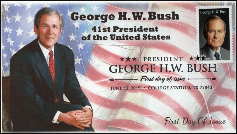 19-147, 2019, George HW Bush, Pictorial Postmark, FDC, 41st President