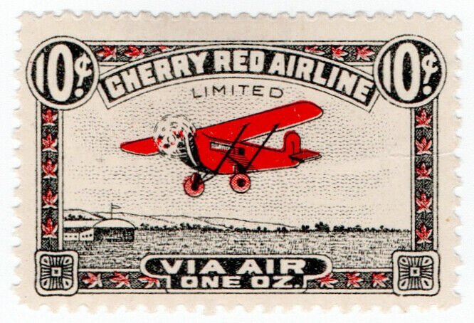 (I.B) Canada Private Air Mail : Cherry Red Airline 10c