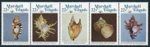 Marshall 65-69a strip,MNH.Michel 35-39. Sea Shells 1985.Cymatium lotorium,