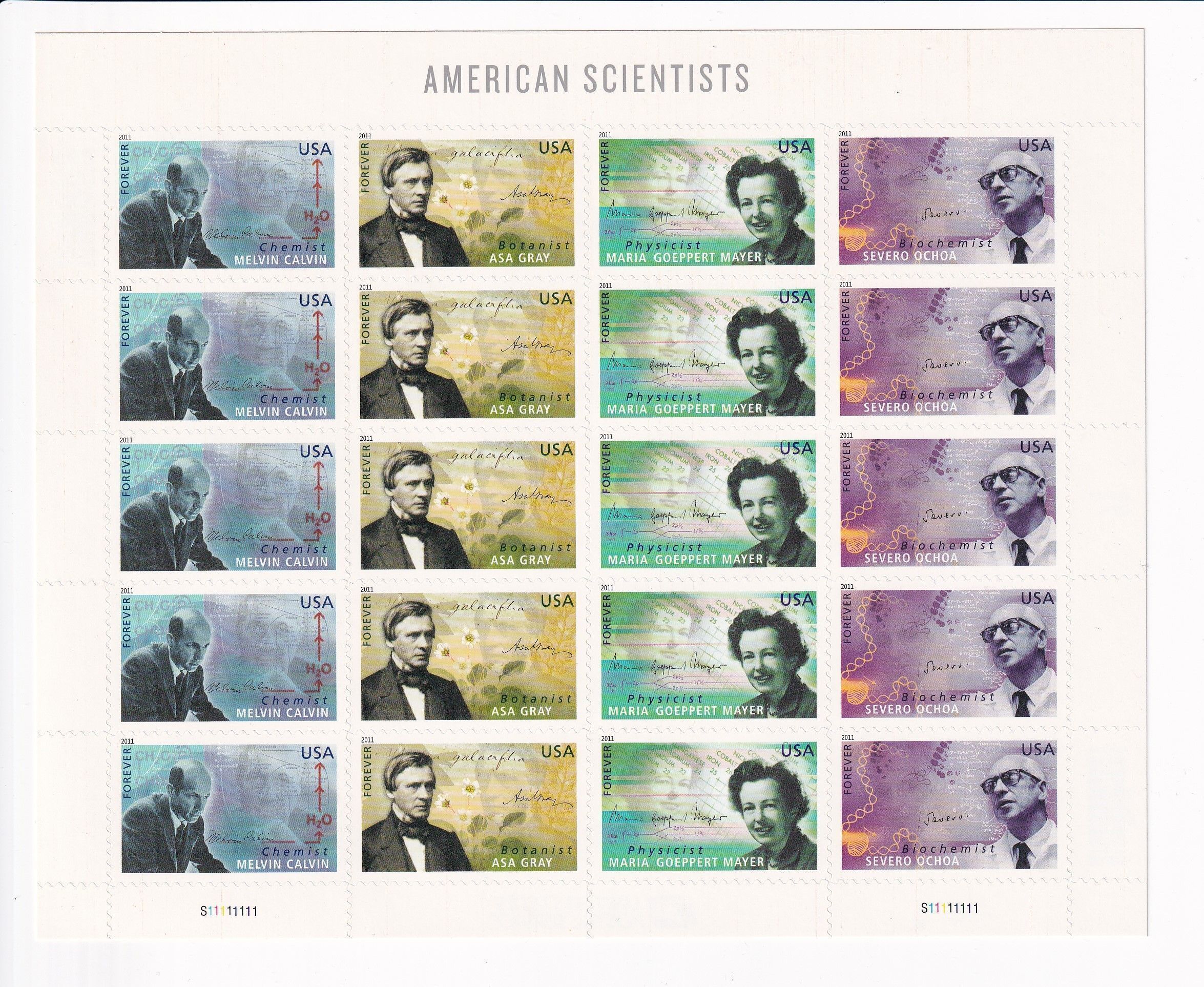 U.S.: Sc #4541-44, American Scientists Forever Stamps, Sheet of 20, MNH