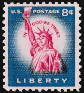 U.S. Scott # 1041, 1954, 8¢, PSE Cert, VF-XF 85, Mint, OGnh, Dark Blue & Carmine