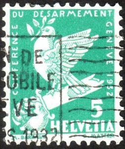 1932, Switzerland 5c, Used, Sc 210