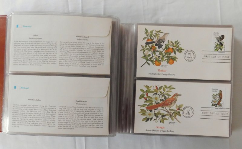 1982 Birds Flowers Of The 50 States First Day Cover Collection Fleetwood Binder