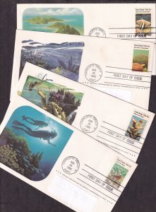 1980 Coral Reefs Sc 1827 to 1830 set informative stuffers Postmasters of America