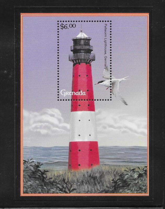 BIRDS - GRENADA #3177  LIGHTHOUSE  MNH