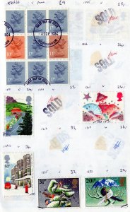 Dealers stamp approval book Great Britain 66 stamps selling value approx £109