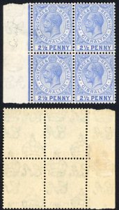 Gibraltar SG94 KGV 2 1/2d Wmk Scripy U/M  Cat 100  pounds