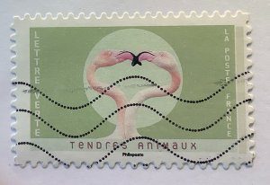 France 2023 Scott 6379 used -  Tender Animals, Greater flamingo
