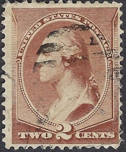 United States #210 2¢ George Washington (1883-88). Red brown.. Used.