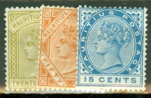 JH: Mauritius 68-70, 72-5, 80-2 mint CV $145.25; scan shows only a few