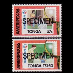 TONGA 1986 - Scott# 629-30 Peace Corp.Specimen Set of 2 NH